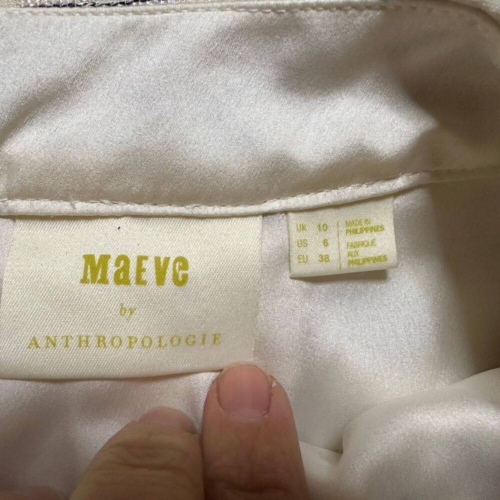 Maeve Anthropologie Anya dotted jacquard mini skirt 10 sequin - Picture 4 of 16